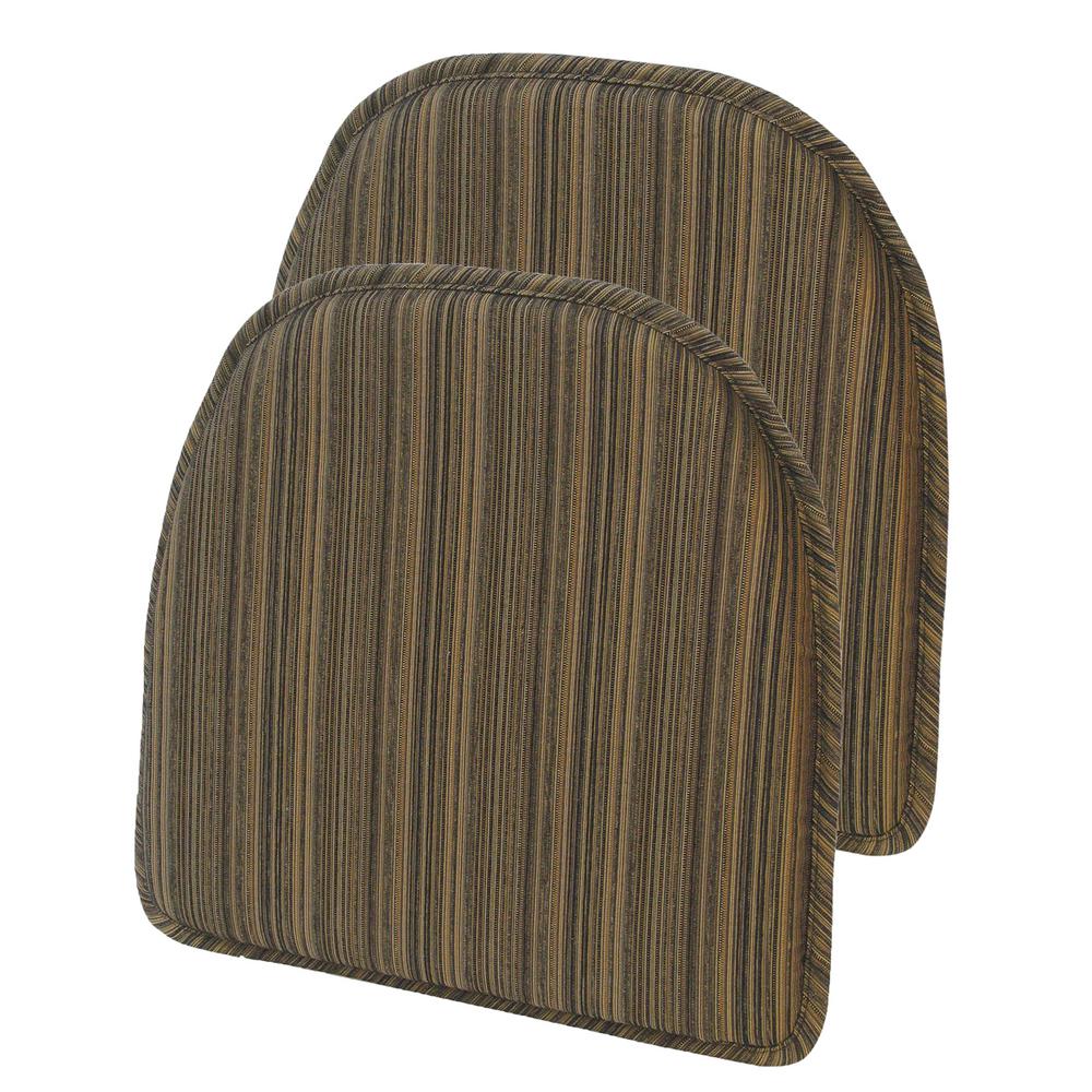 Gripper Non Slip 15 In X 16 Harmony Chocolate Stripe Chair Internet 301238769 Gripper Non Slip