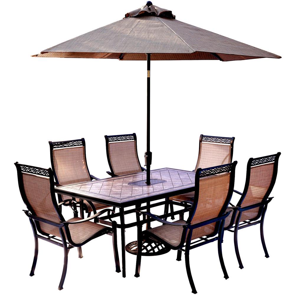 outside table and chairs with umbrella