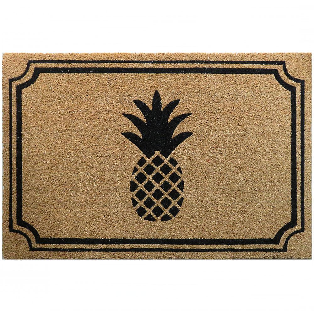 Entryways Pineapple 36 In X 24 In Slip Resistant Coir Door Mat