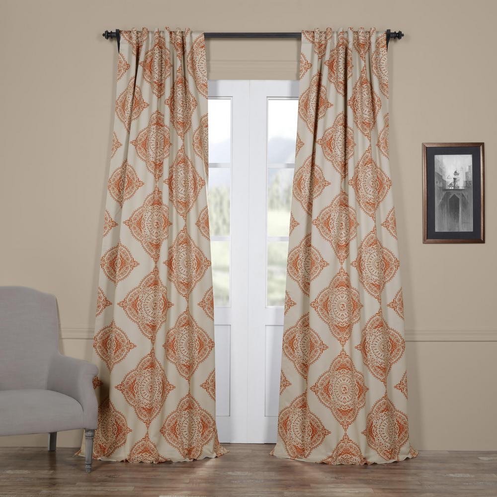 Exclusive Fabrics Furnishings Semi Opaque Henna Orange Blackout Exclusive Fabrics Furnishings Semi Opaque Henna Orange Blackout Curtain 50 In W