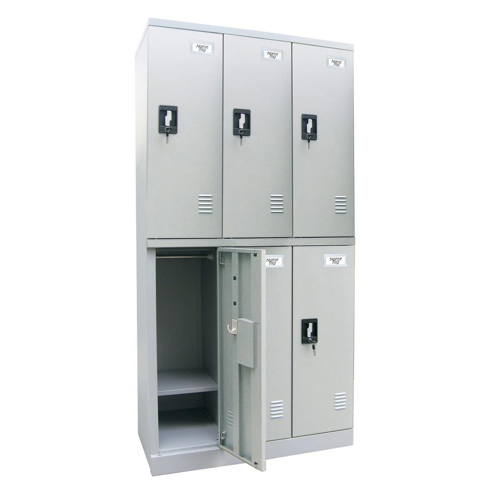 Sandusky 36 in. W x 72 in. H x 18 in. D Quick Assembly Double Tier Triple Wide Locker in Dove Gray
