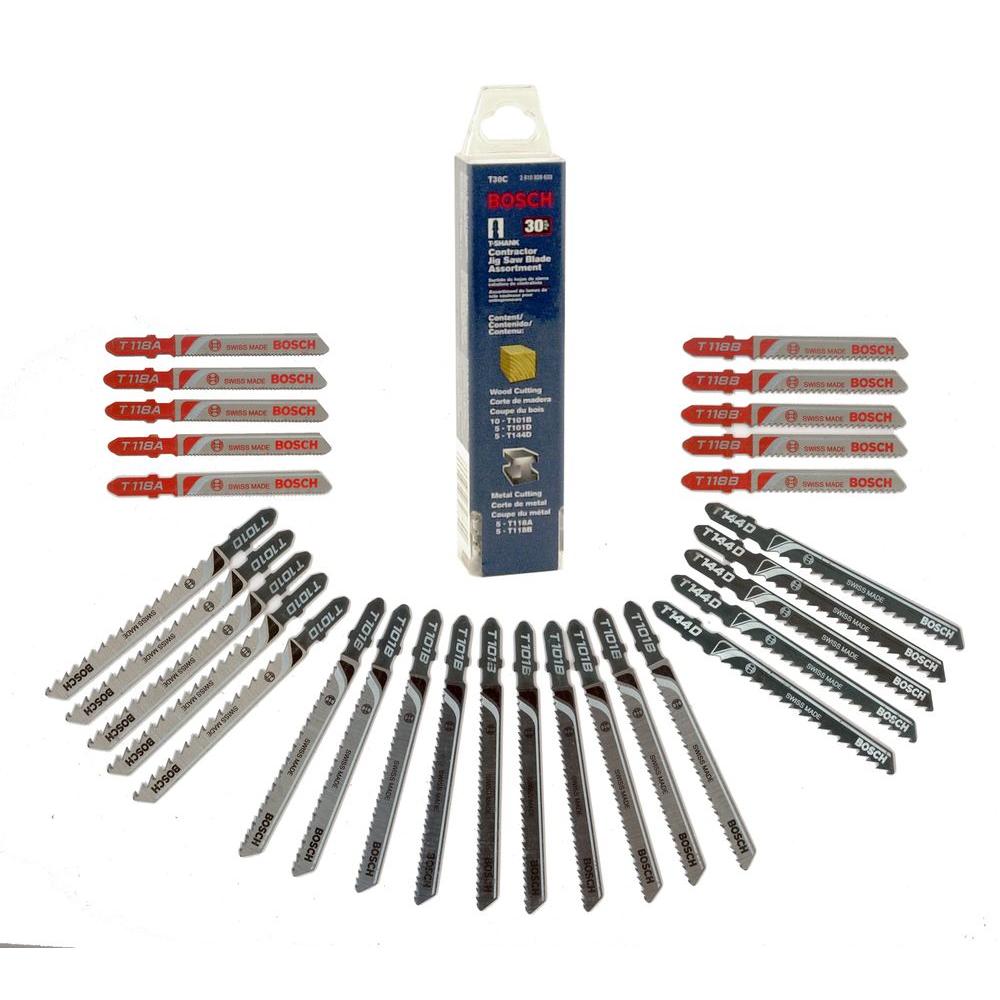 Bosch T Shank Jig Saw Blade Set For Cutting Wood And Metal 30