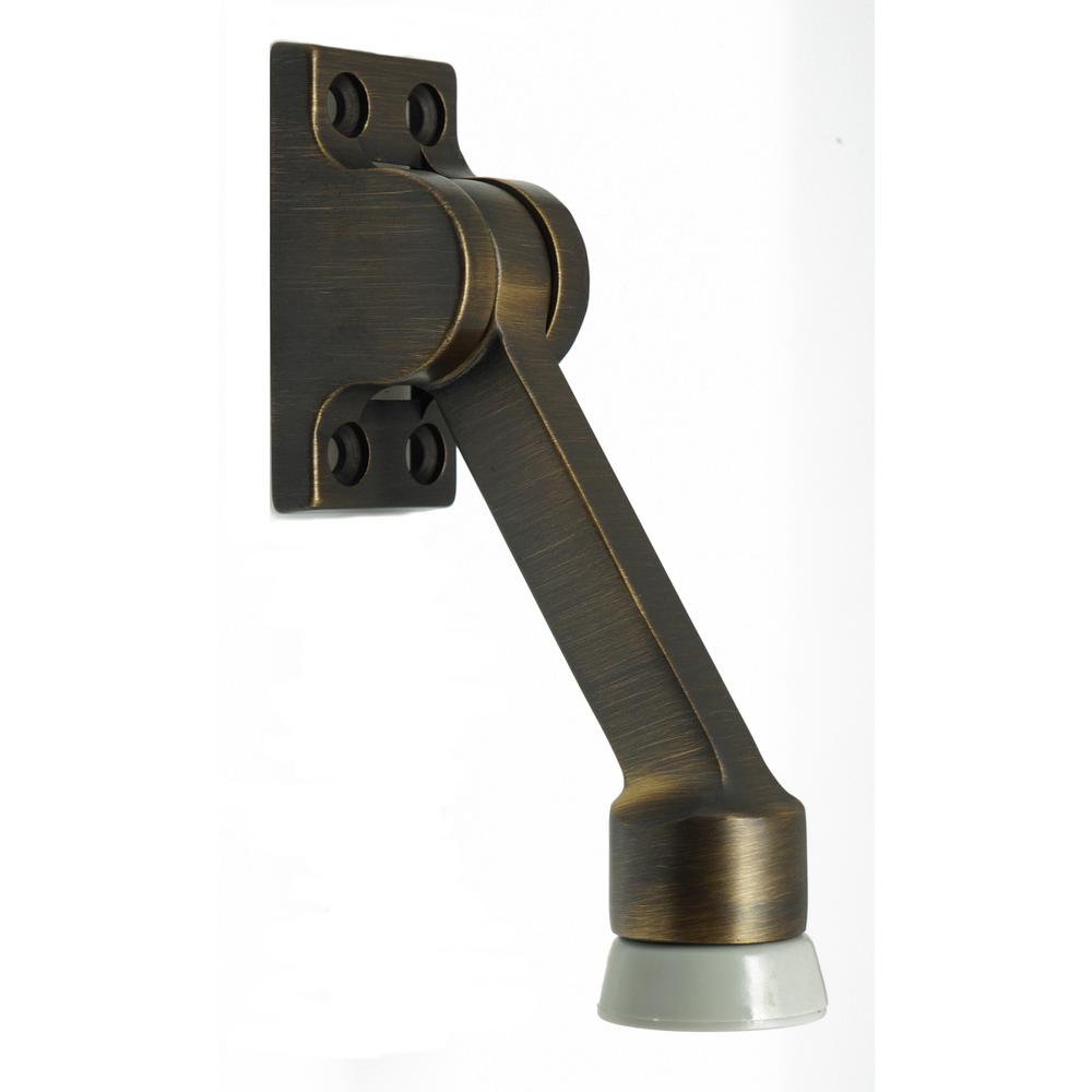 Idh By St Simons 4 1 2 In Solid Brass Square Kick Down Door Stop In Antique Brass