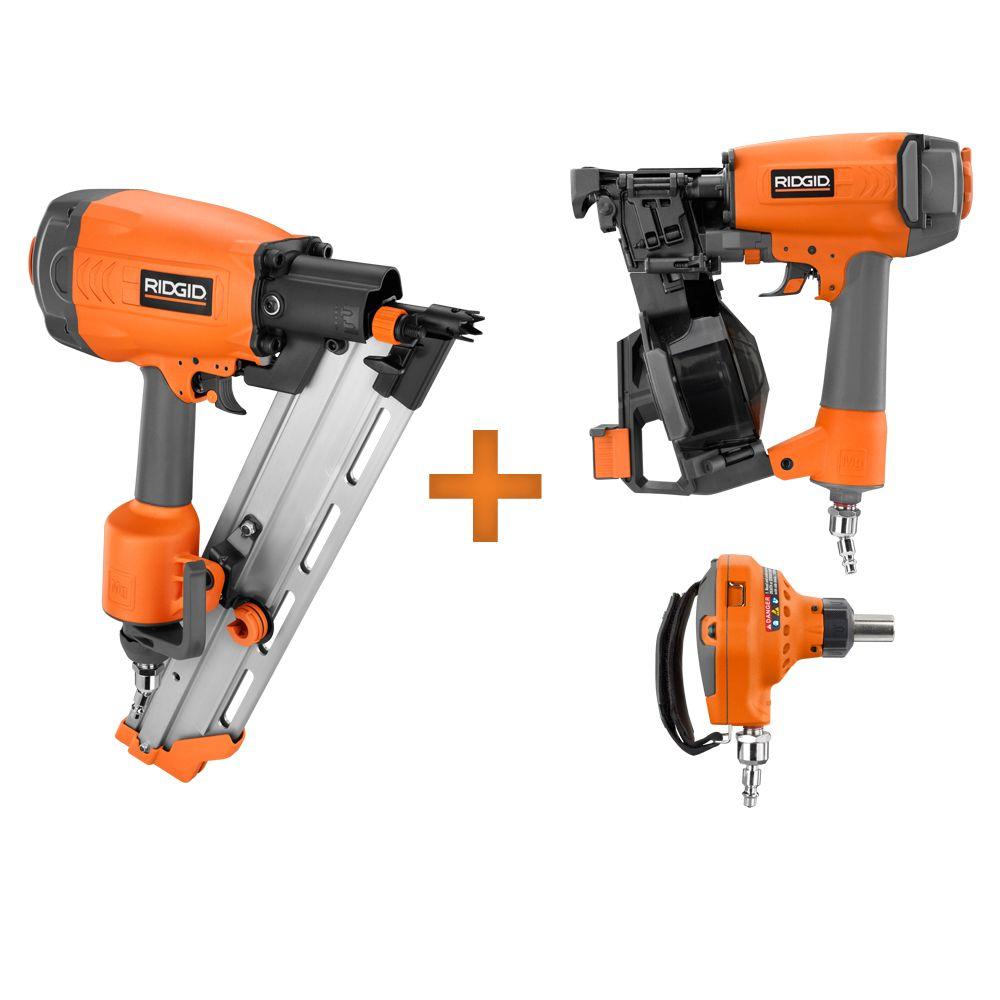 RIDGID 3Pieces Nailer Value Combo KitR175RNER350RHDRPNA The Home