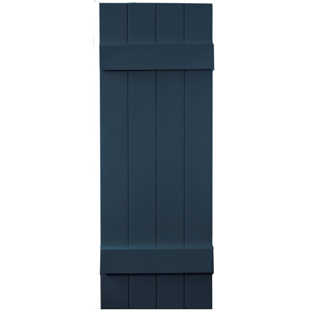 Builders Edge 14 in. x 43 in. BoardNBatten Shutters Pair, 4 Boards