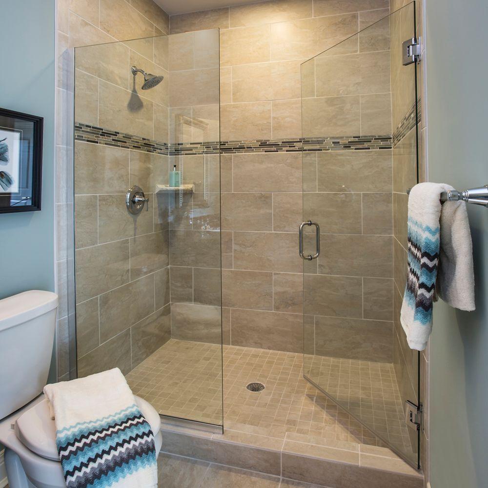 Basco Celesta 46 In X 72 Semi Frameless Pivot Shower Door Oil Rubbed Bronze With Handle