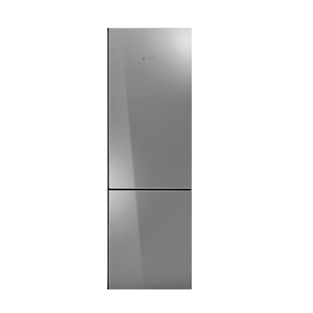 Bosch 800 Series 24 in. 10 cu. ft. Bottom Freezer Refrigerator in Stainless Steel (Silver) Glass, Counter Depth