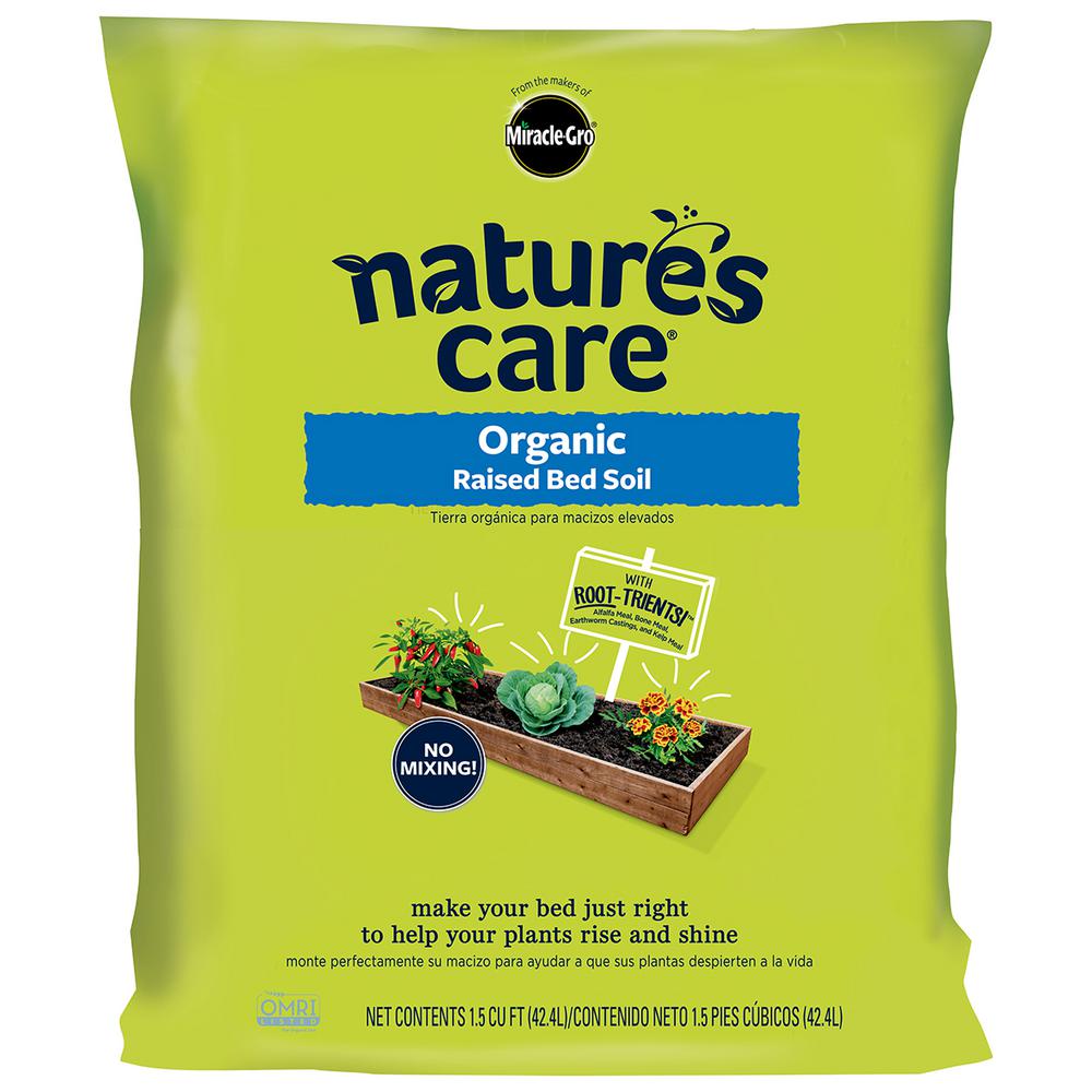 MiracleGro Nature's Care 1.5 cu. ft. Raised Bed Soil72259120 The Home Depot