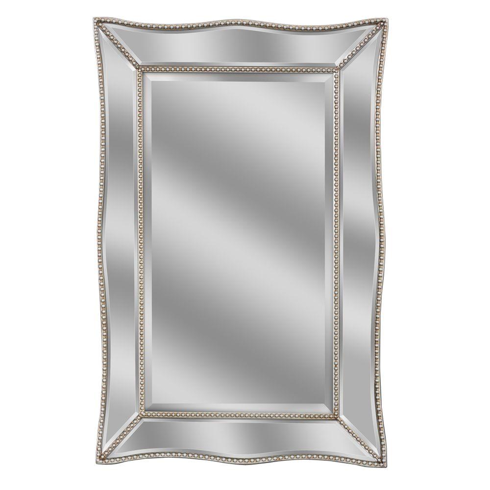 Deco Mirror 36 In L X 24 W Scalloped Metro Beaded Single Deco Mirror 36 In L X 24 W Scalloped Metro Beaded Single