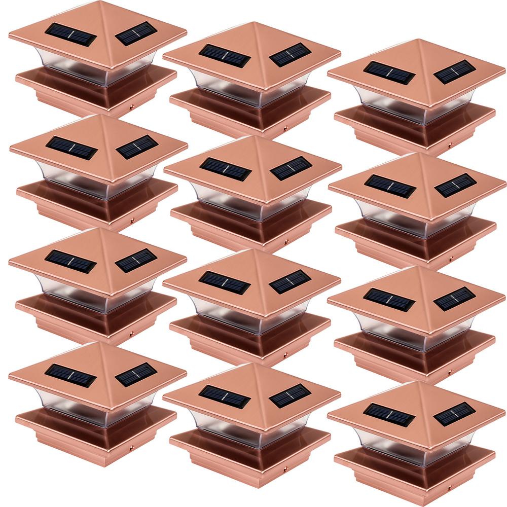 GreenLighting 4 in. x 4 in. Solar Powered Integrated LED Copper Plated