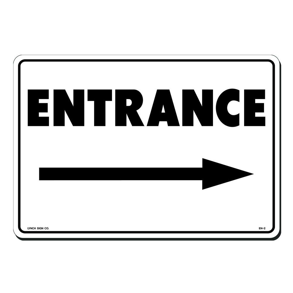 Lynch Sign 14 in. x 10 in. Entrance with Arrow Right Sign Printed on ...