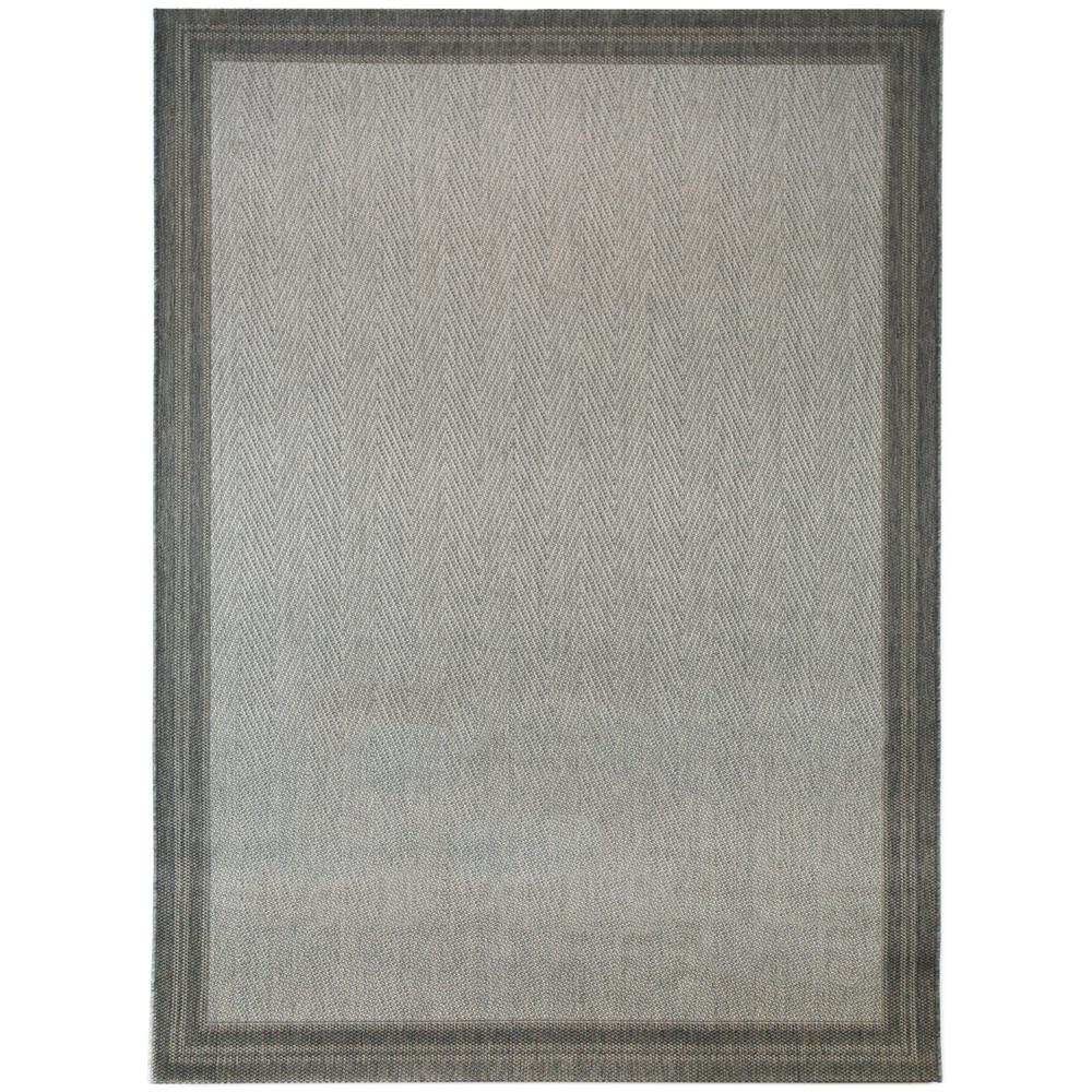 Hampton Bay Border Grey 9 ft. 2 in. x 12 ft. Indoor/Outdoor Area Rug