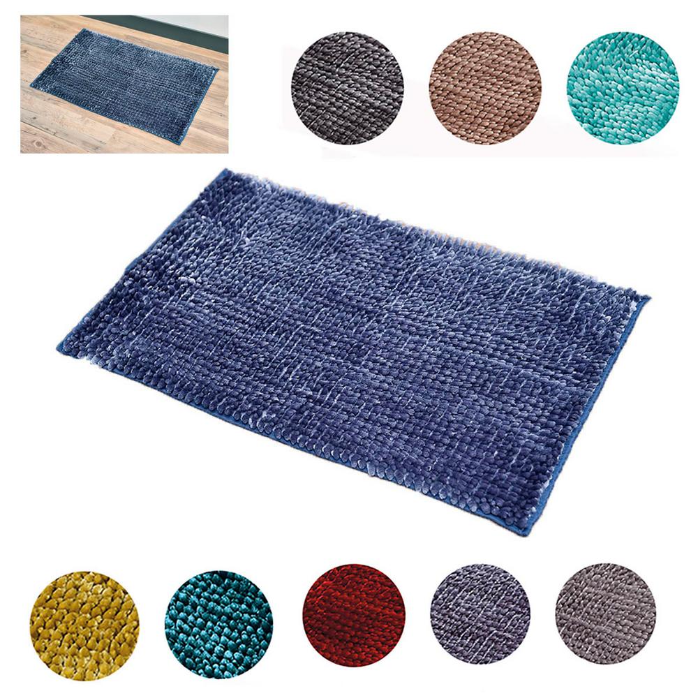 Unbranded Satiny Microfiber Bath Mat Shaggy Loop 20 X 31 Blue Grey