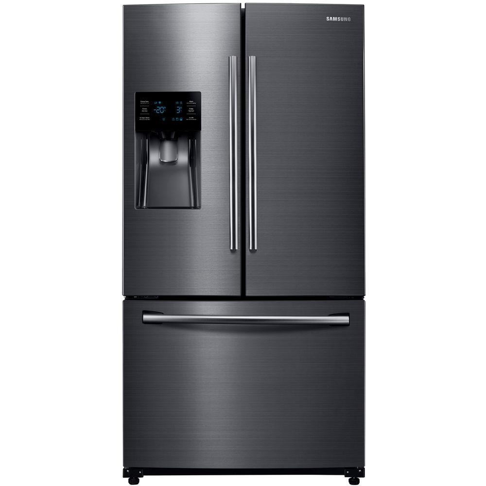 smasung 4 door black stainless steel refrigerator