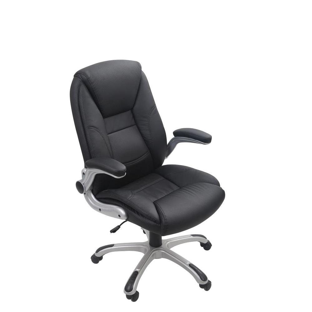 Classic Bonded Leather Executive Office Chair With Adjustable Height Classic Bonded Leather Executive Office Chair With Adjustable Height Black