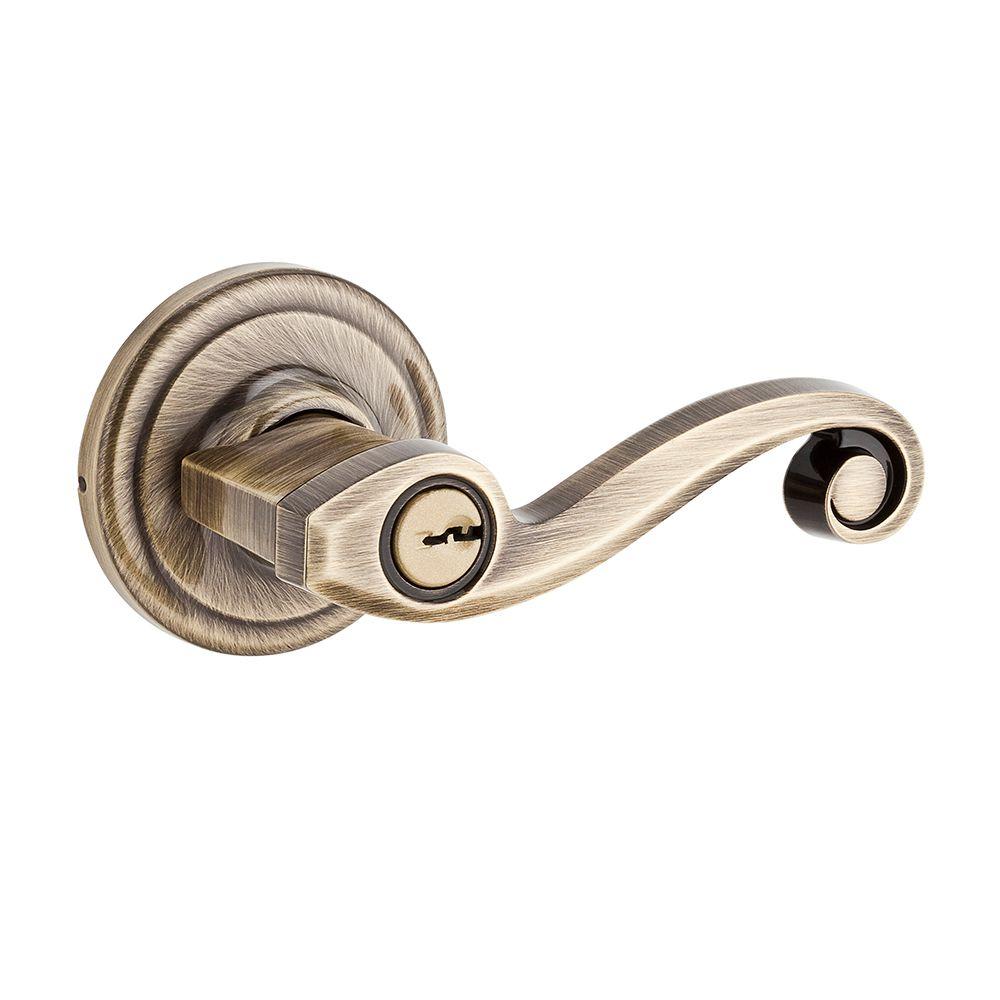 Kwikset Lido Antique Brass Entry Lever740LL 5 RCAL RCS The Home Depot