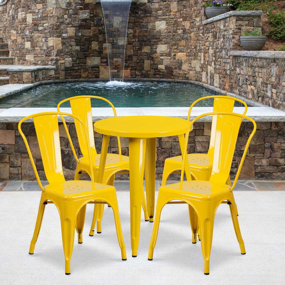 Carnegy Avenue Yellow 5 Piece Metal Round Outdoor Bistro Set Cga Ch 194636 Ye Hd The Home Depot - Yellow Patio Bistro Set Carnegy Avenue Yellow 5 Piece Metal Round Outdoor Bistro Set Cga Ch 194636 Ye Hd The Home Depot - Yellow Patio Bistro Set