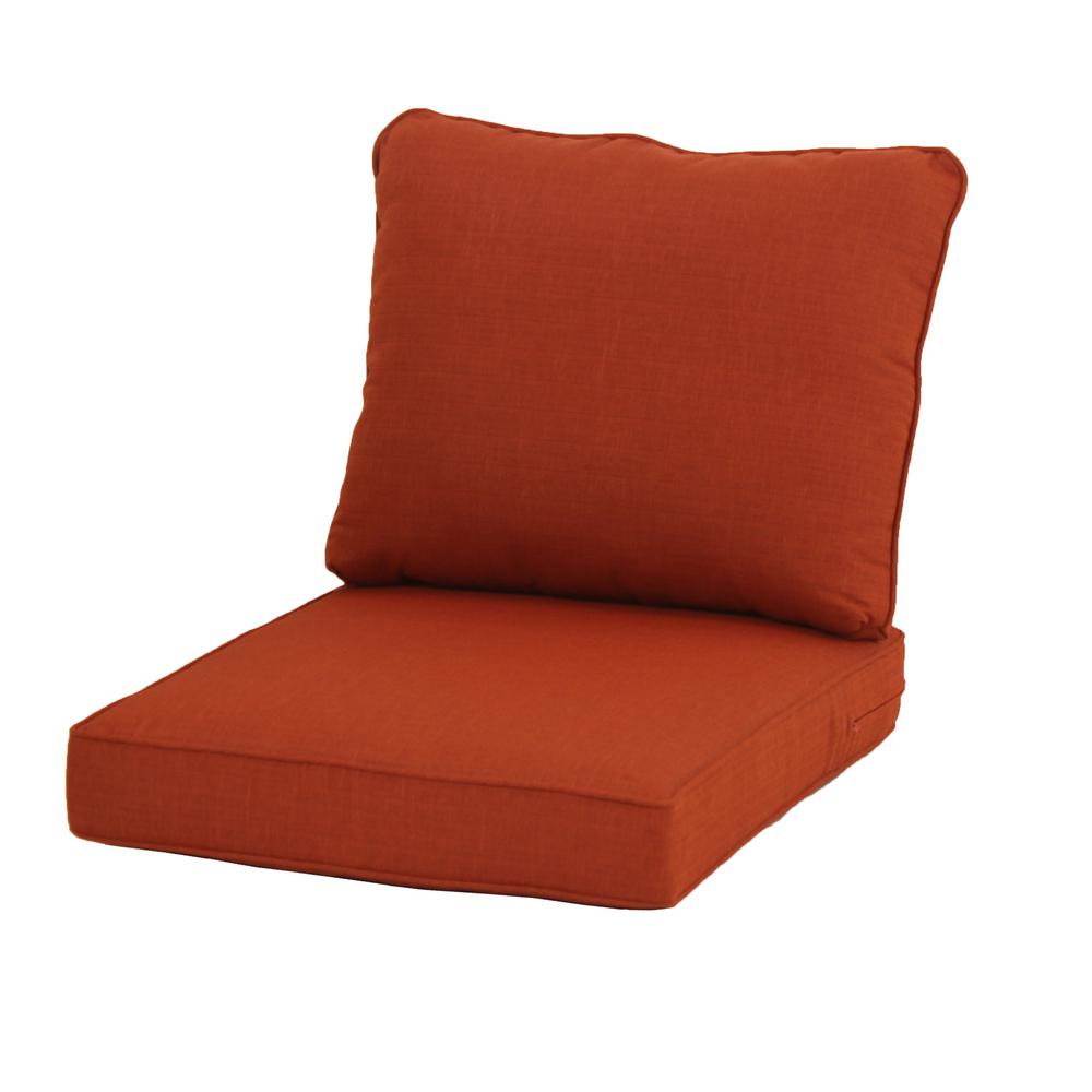 Hampton Bay 23.25 x 27 Outdoor Lounge Chair Cushion in Standard Orange