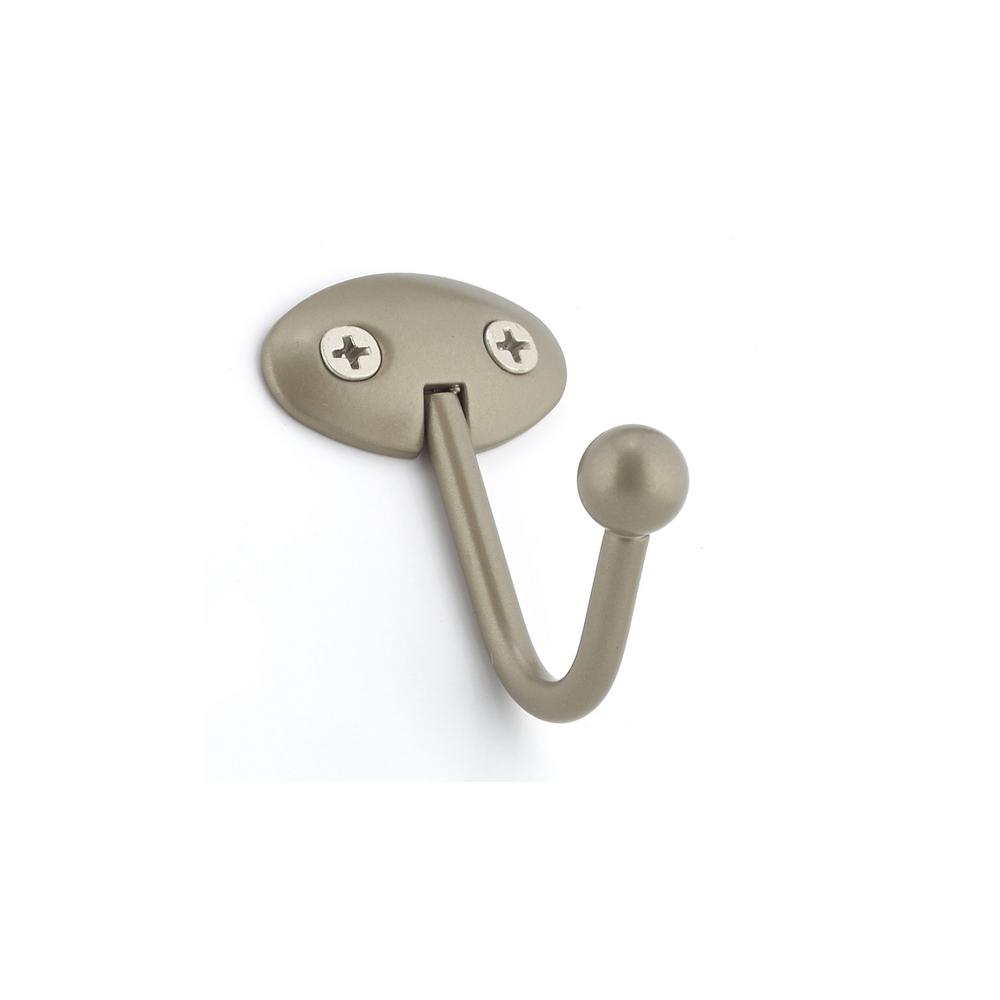 Richelieu Hardware Satin Nickel Oval Hook with Ball End (2Pack