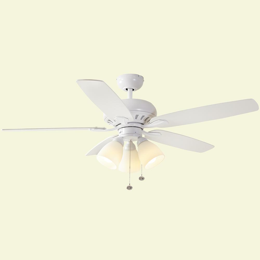 White Ceiling Fans Lighting The Home Depot