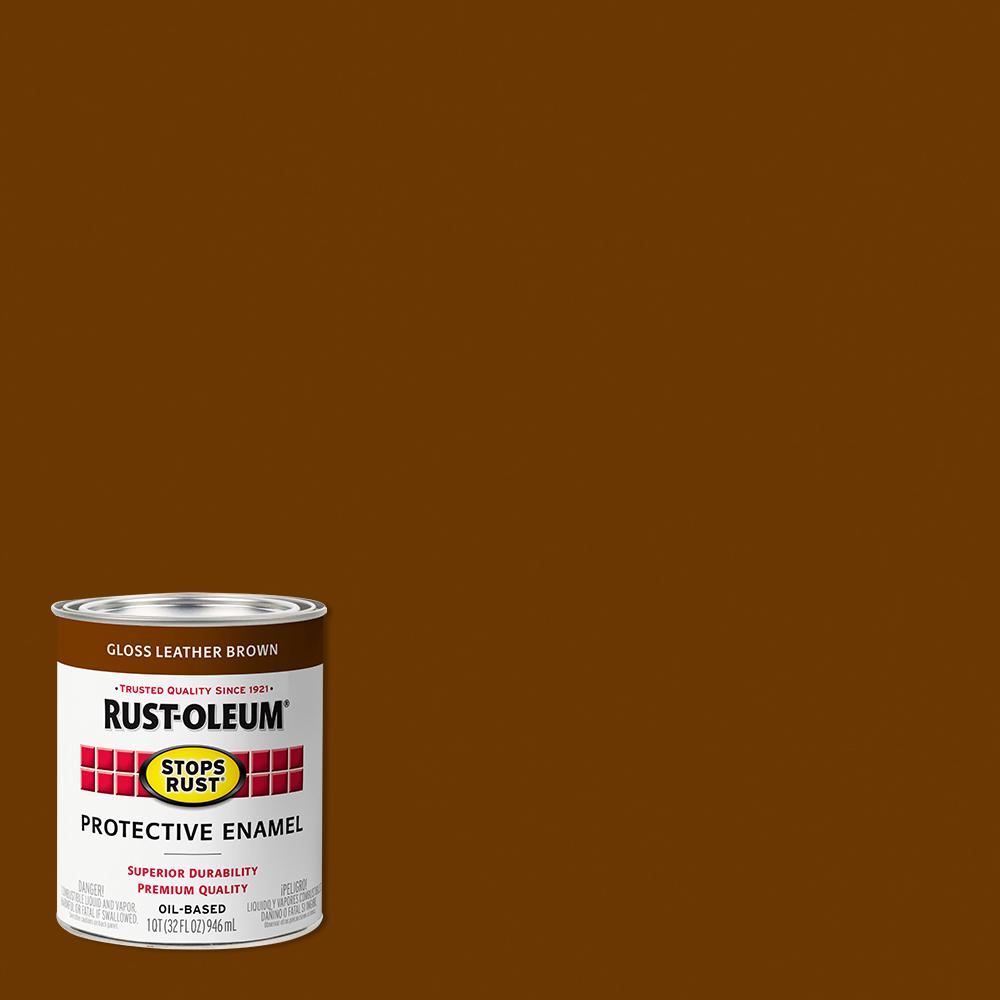 RustOleum Stops Rust 1 qt. Low VOC Protective Enamel Gloss Leather