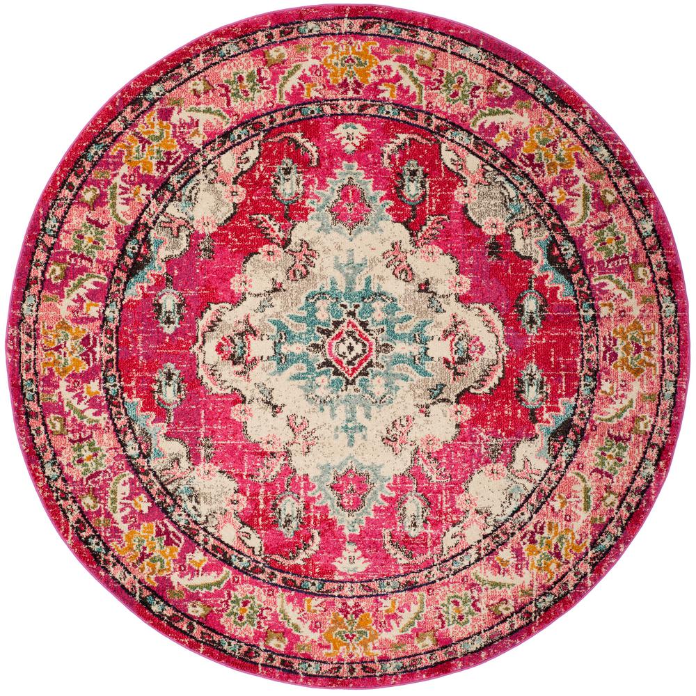Safavieh Monaco Pink Multi 3 Ft X Round Area Rug