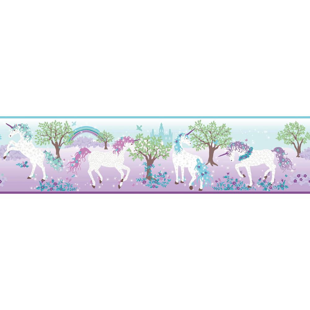 York Wallcoverings Young at Heart Magic Unicorn BorderLK8285BD The