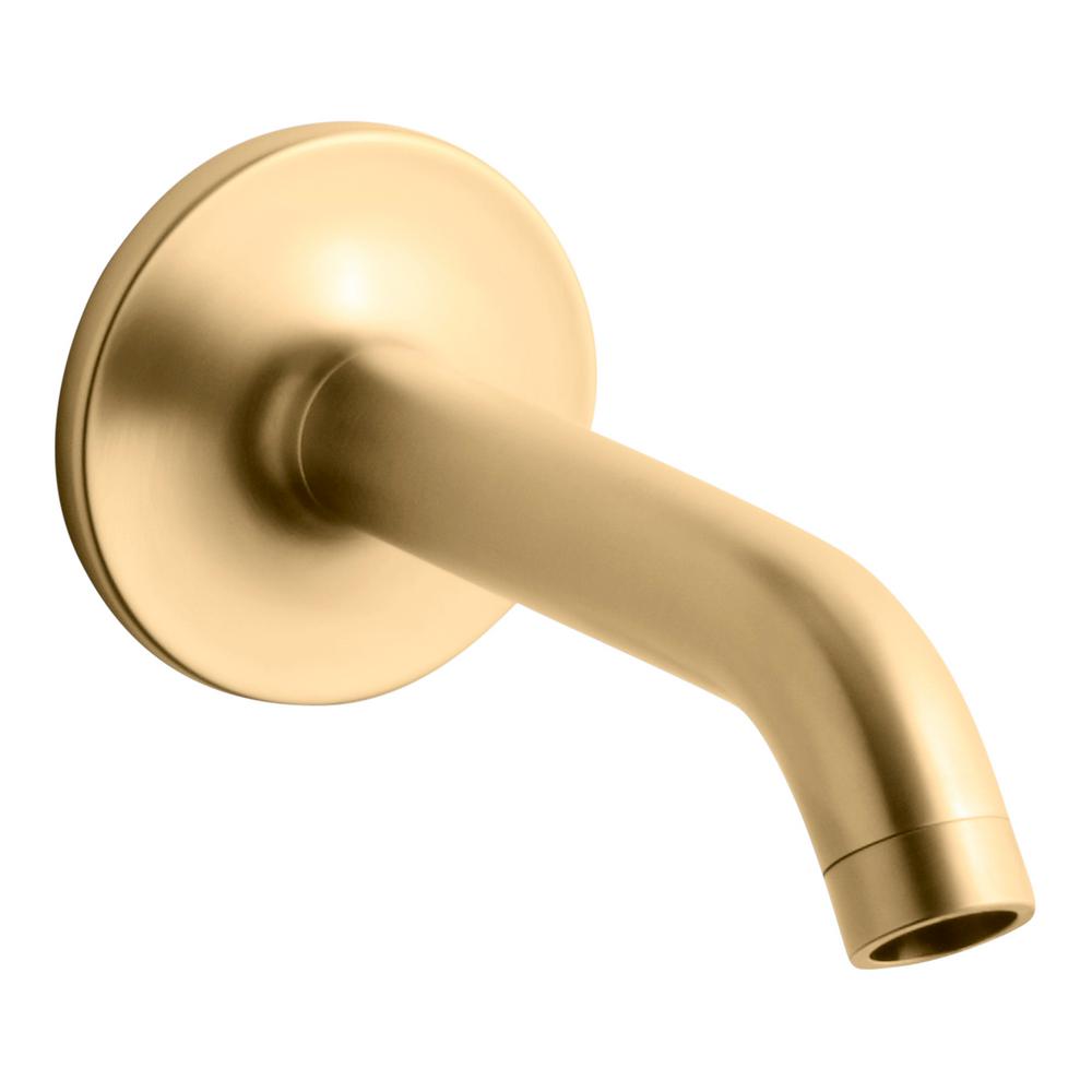 Kohler Purist 7 75 In Wall Mount Bath Spout In Vibrant Moderne Brushed Gold