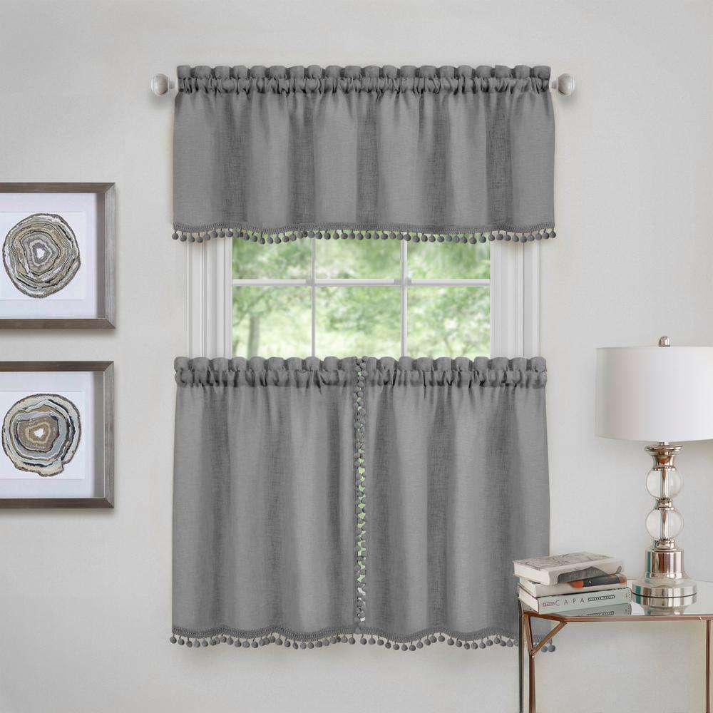 grey valance window curtains