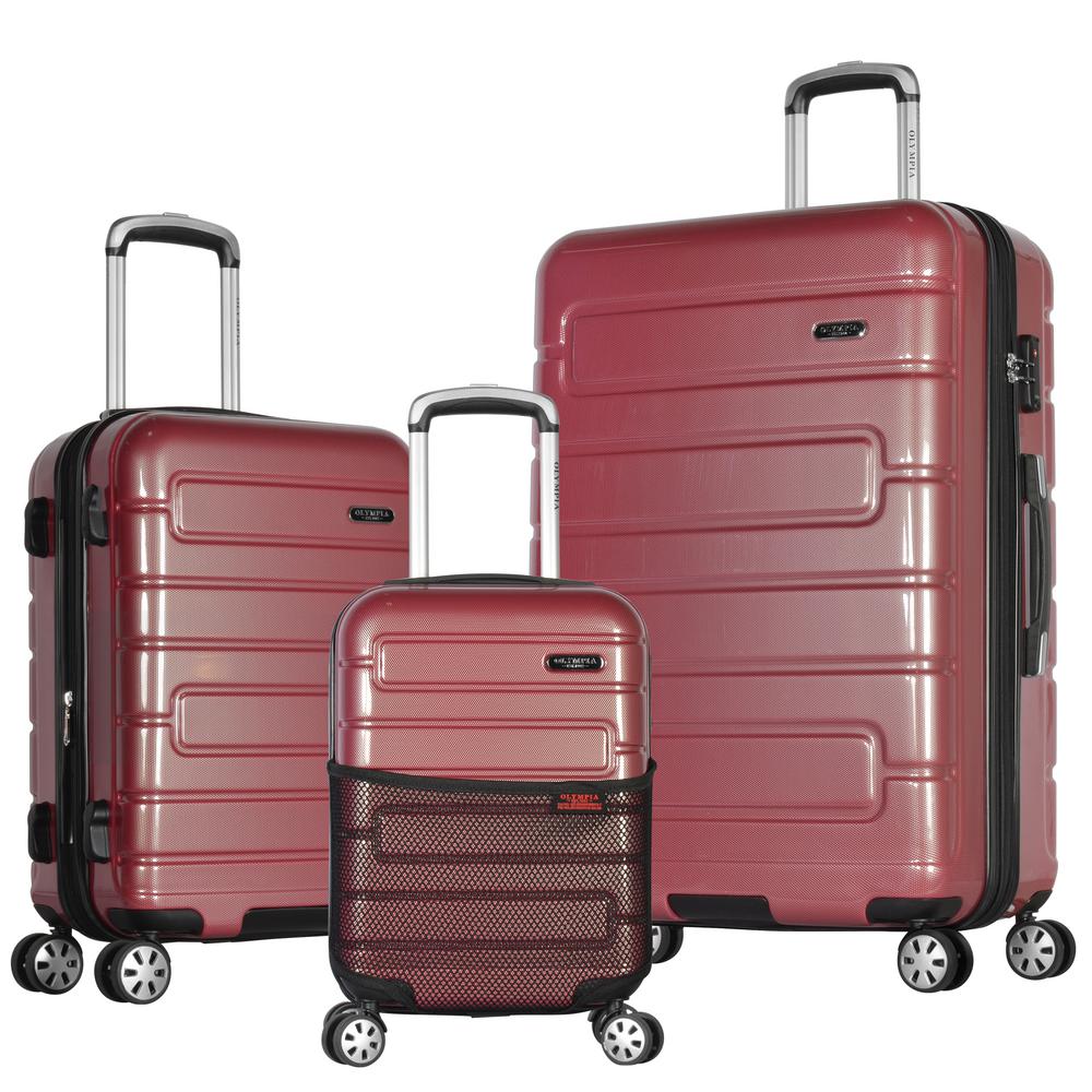Olympia Usa Nema 3 Piece Rose Pc Exp Hardcase Spinner Set With Tsa Lock Crimson Rose He 8000 3 Ro Bath Constructed Of 2 Tone Polycarbonate Detachable Me