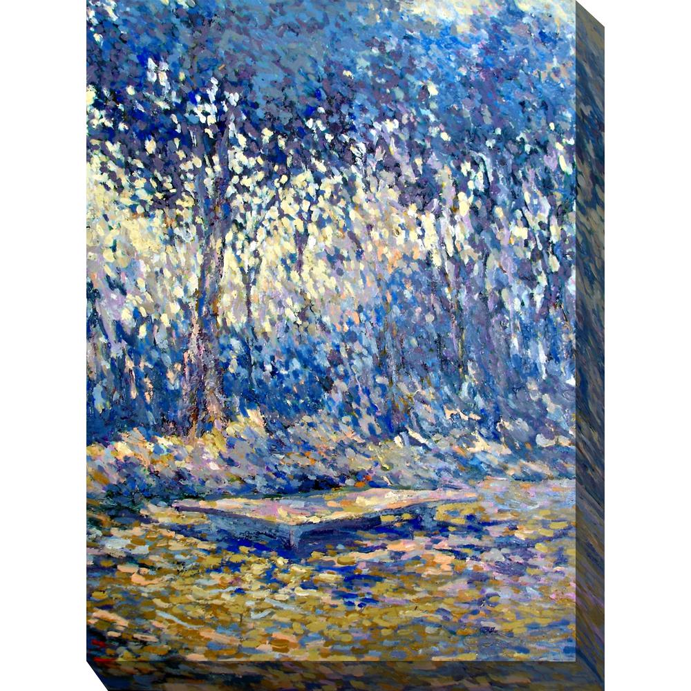 Unbranded 30 In X 40 In River Blue Outdoor Canvas Wall Art 79260 The Home Depot