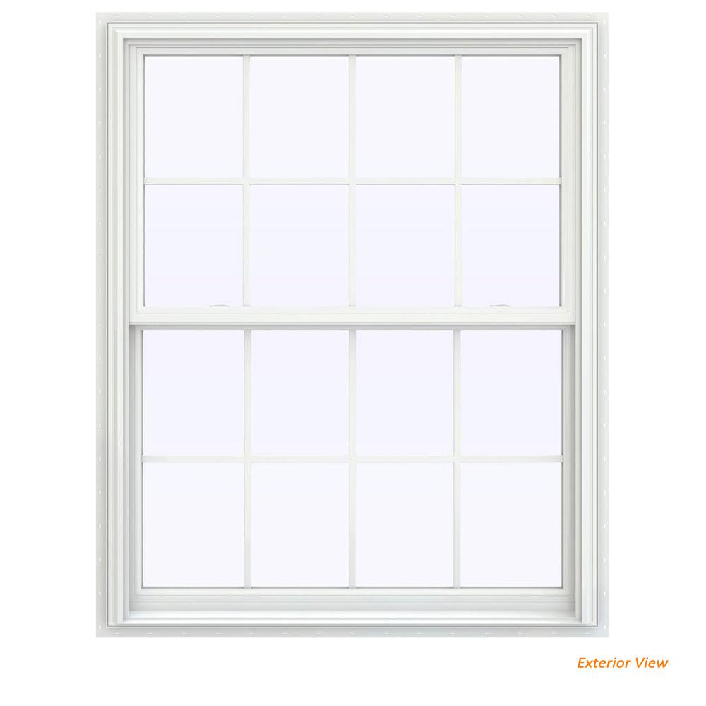 JELD-WEN 43.5 In. X 59.5 In. V-2500 Series White Vinyl Double Hung ...