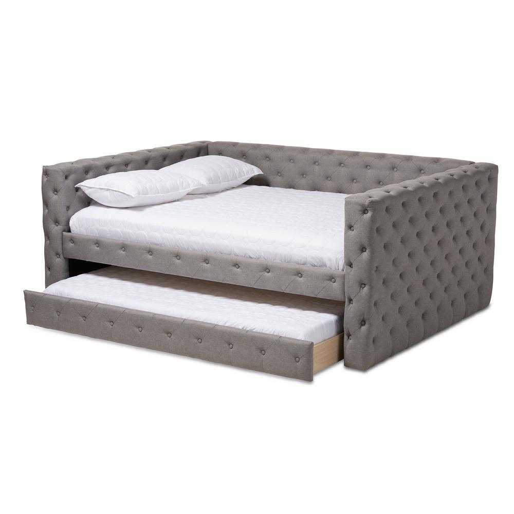 Baxton Studio Haylie Light Gray Full Trundle Daybed-158-9674-HD - The ...