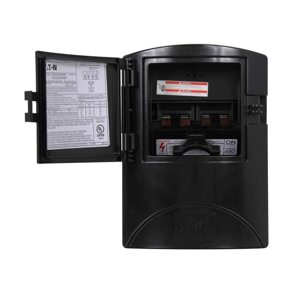 Eaton 60 Amp 2 Pole NEMA 3R AC Disconnect AC222URNMP A2 The Home Depot Eaton 60 Amp 2 Pole NEMA 3R AC Disconnect AC222URNMP A2 The Home Depot