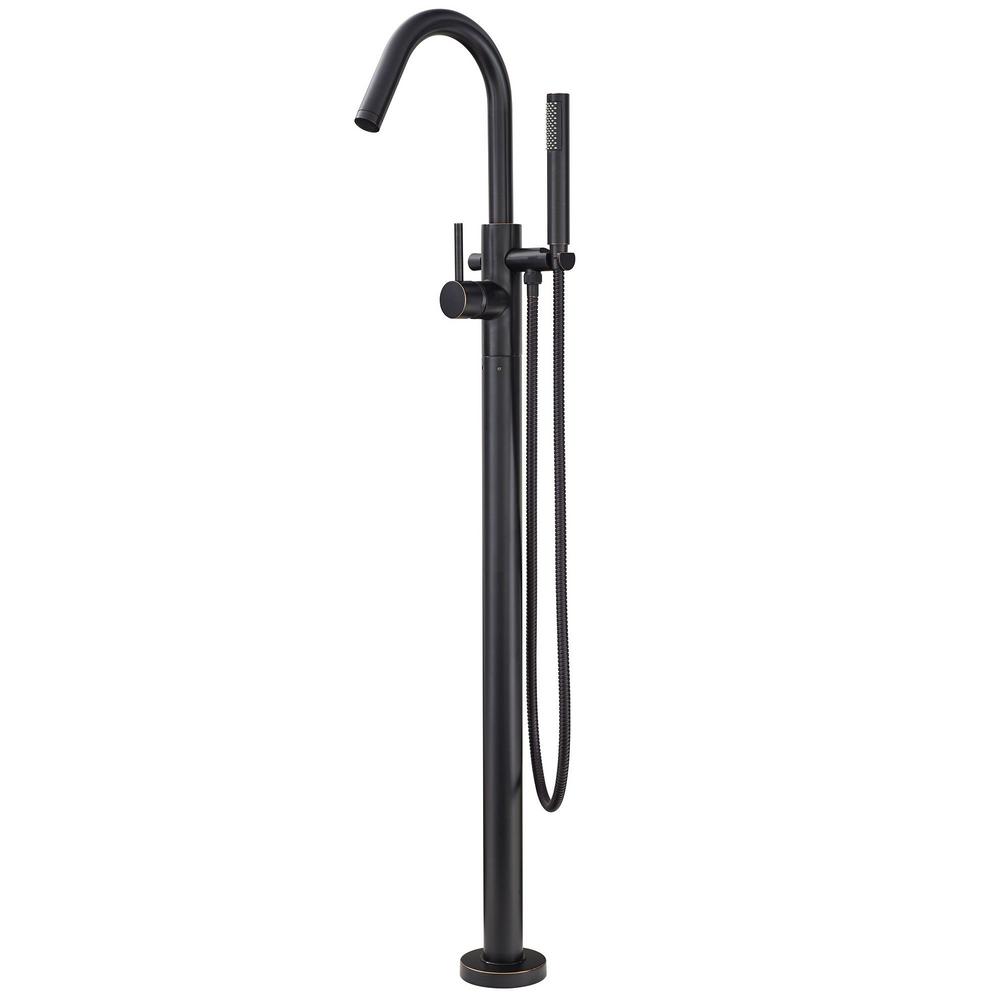 Pfister Modern Single Handle Free Standing Tub Filler Faucet Trim Kit With Hand Shower In Tuscan Bronze Valve Not Included Pfister Modern Single Handle Free Standing Tub Filler Faucet Trim Kit With Hand Shower In Tuscan Bronze Valve Not Included