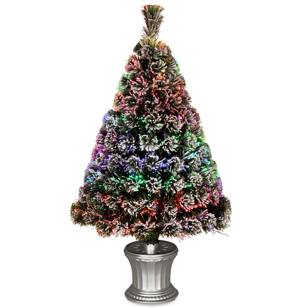 3 Ft Fiber Optic Evergreen Flocked Artificial Christmas Tree 3 Ft Fiber Optic Evergreen Flocked Artificial Christmas Tree
