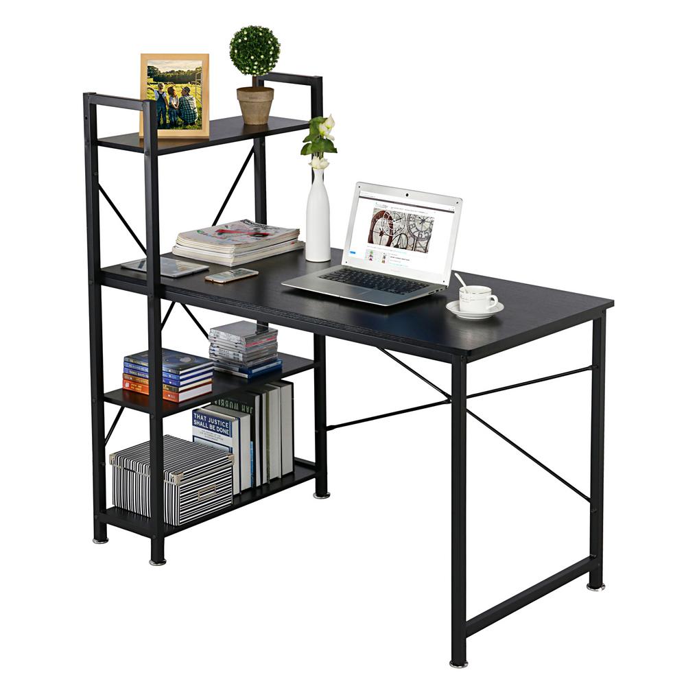 Utopia Alley Modern Style Computer Desk With 4 Tier Attached