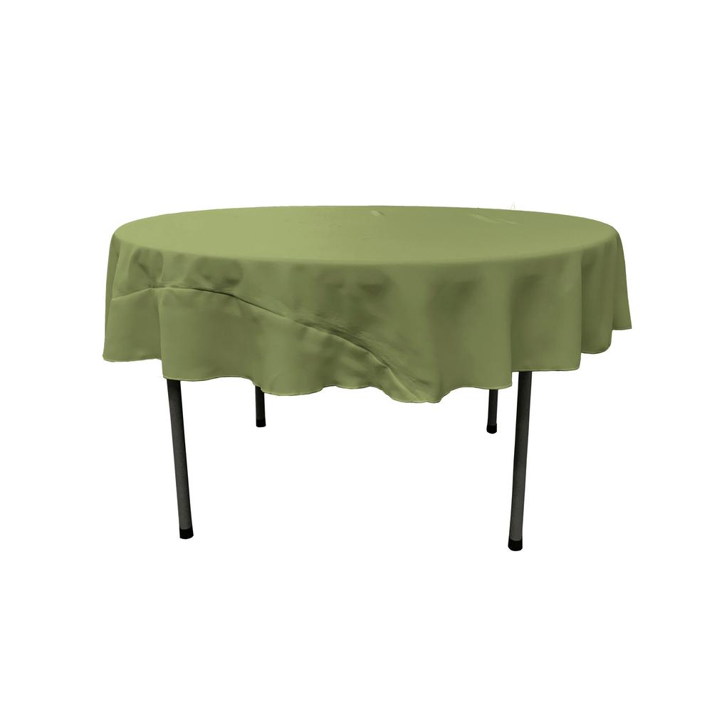 LA Linen Dark Sage 72 in. Round Polyester Poplin TableclothTCpop72R