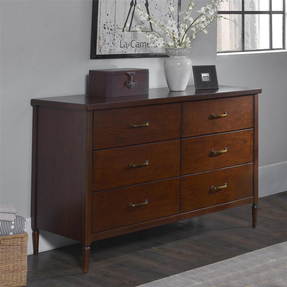 Dorel Living Brook Lane 6 Drawer Walnut Dresser Fa1011 1 The Dorel Living Brook Lane 6 Drawer Walnut Dresser