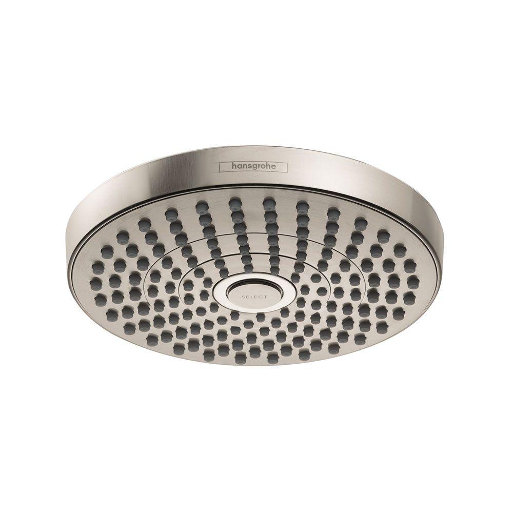 Hansgrohe  Select S 180 2-Spray 7 in. Fixed Shower Head in Brushed .