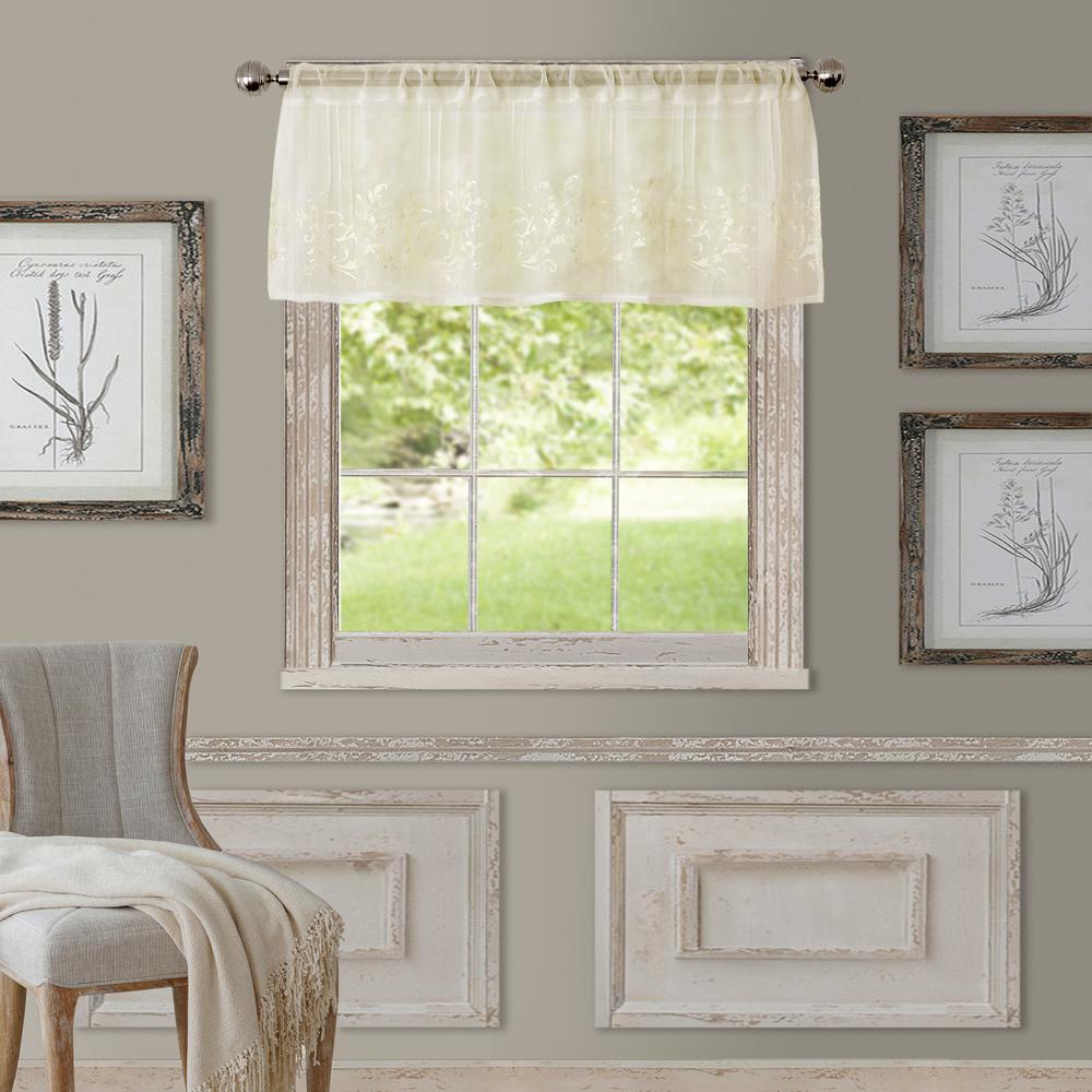 Elrene Addison Light Filtering Sheer Window Valance 026865577983