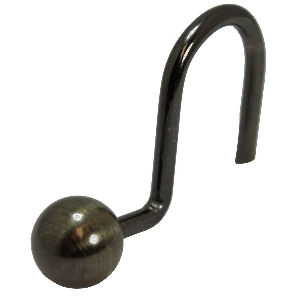 Kenney Chrome Roller Ball Double Shower Curtain Hooks Set