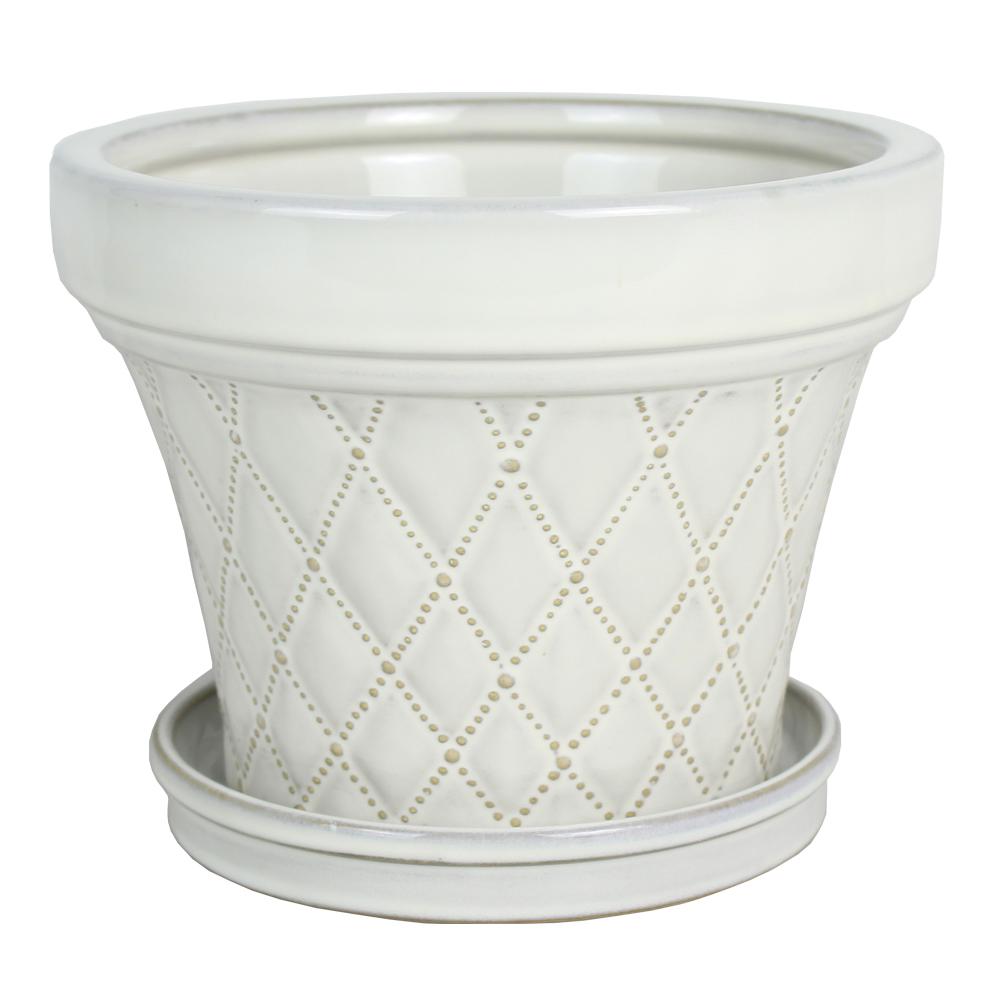 Pennington 7 48 In Ceramic Bubble Pot 100517516 The Home Depot French Quilt Taper White Ceramic Pot