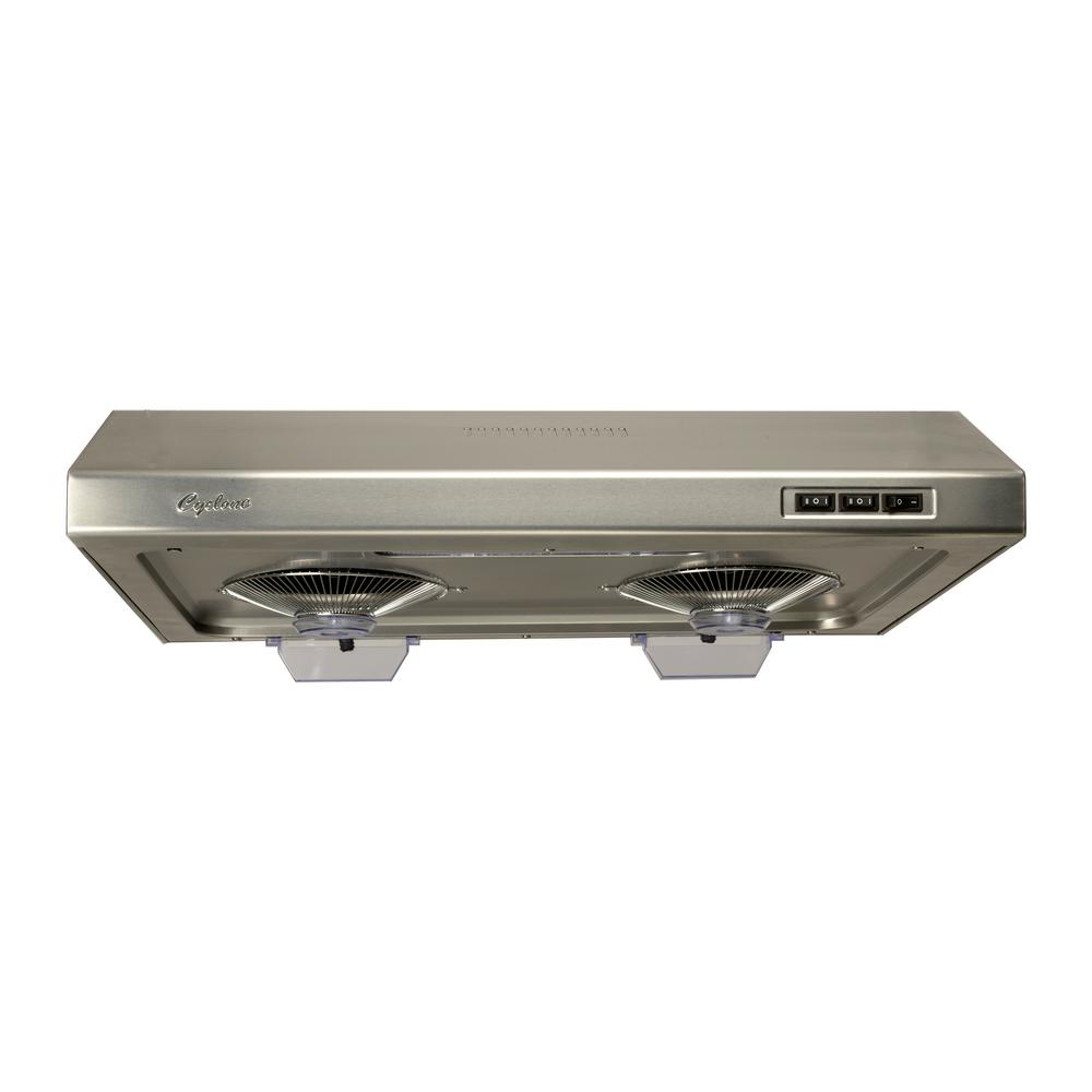 Cyclone CY1011R-SS 680CFM High-Powered Under-Mount Range Hood Classic Collection 30 Stainless Steel