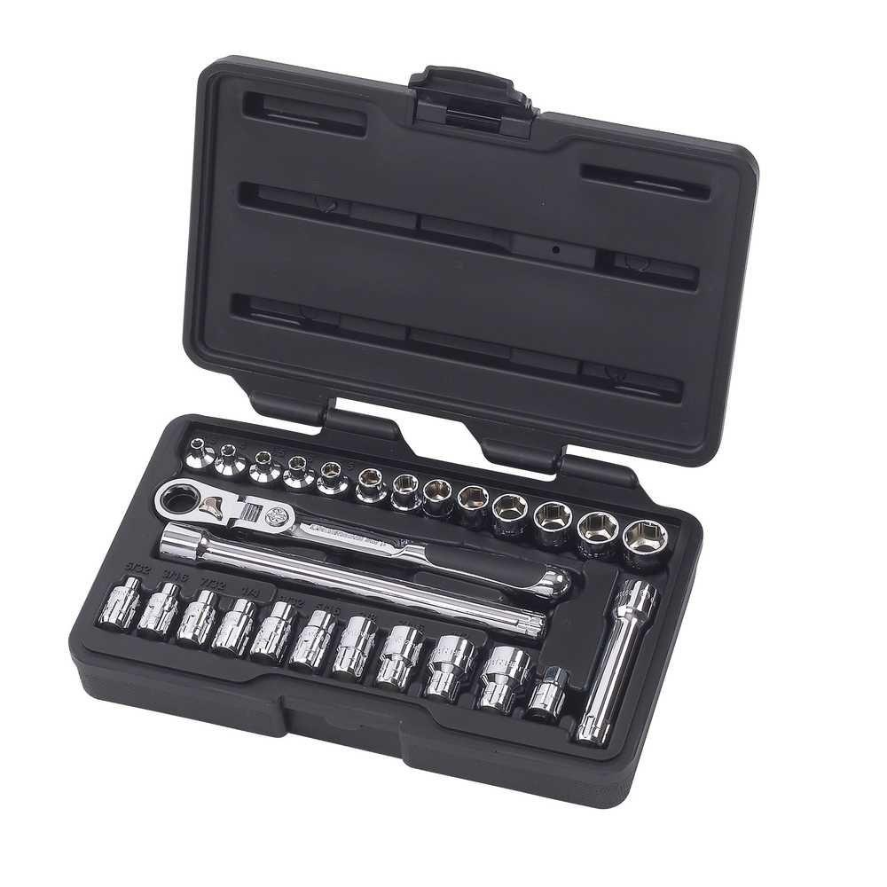 GearWrench 1/4 in. SAE/Metric Drive PassThru Ratchet Set with Locking