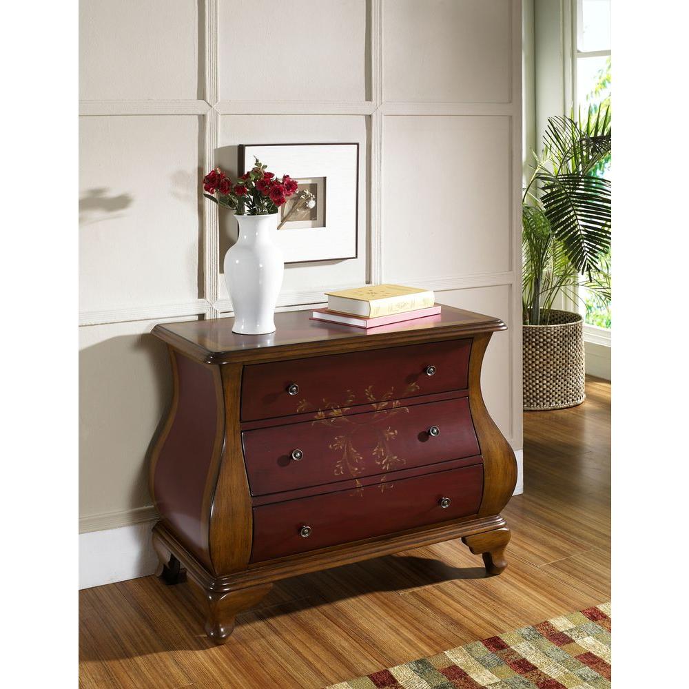 Black Pulaski Hand Painted Bombay Chest with Brass Drawer Pulls