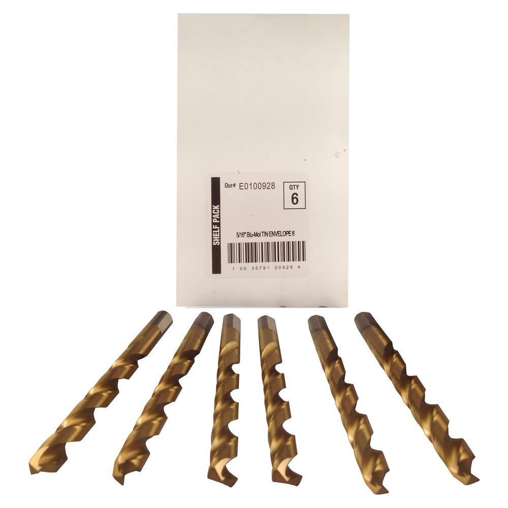 BLUMOL 5/16 in. Diameter Titanium Jobber Drill Bit (6Pack)E0100928