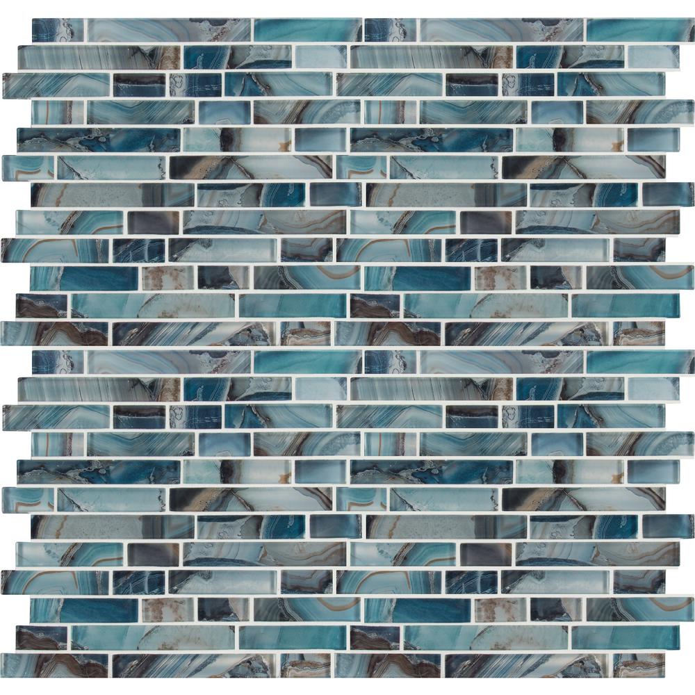 Msi Night Sky Interlocking 11 81 In X, Glass Mosaic Tile Backsplash Home Depot