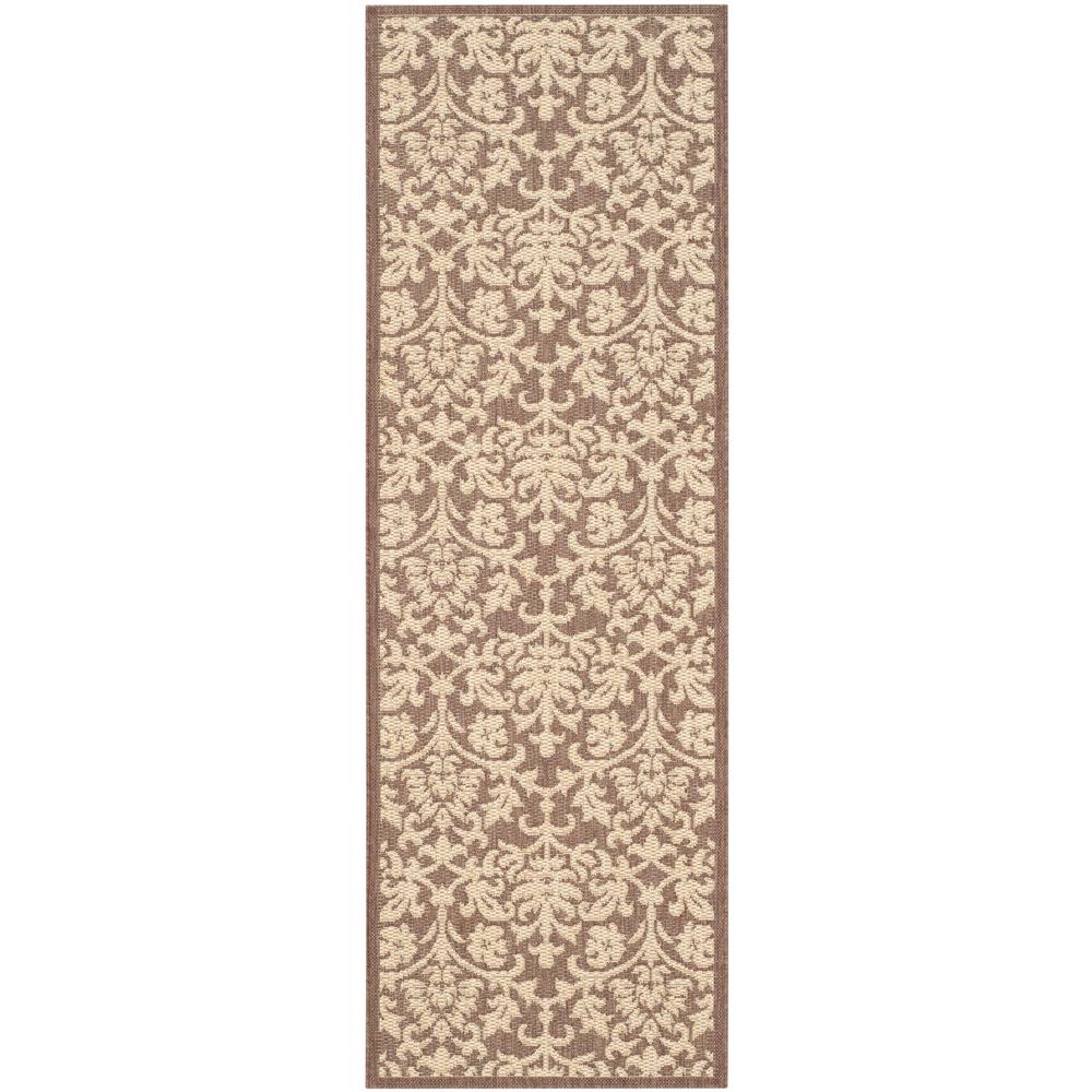 Safavieh Courtyard Chocolate Natural 2 Ft X 14 Indoor Outdoor Courtyard Chocolate Natural 2 Ft X 14 Indoor Outdoor Runner Rug