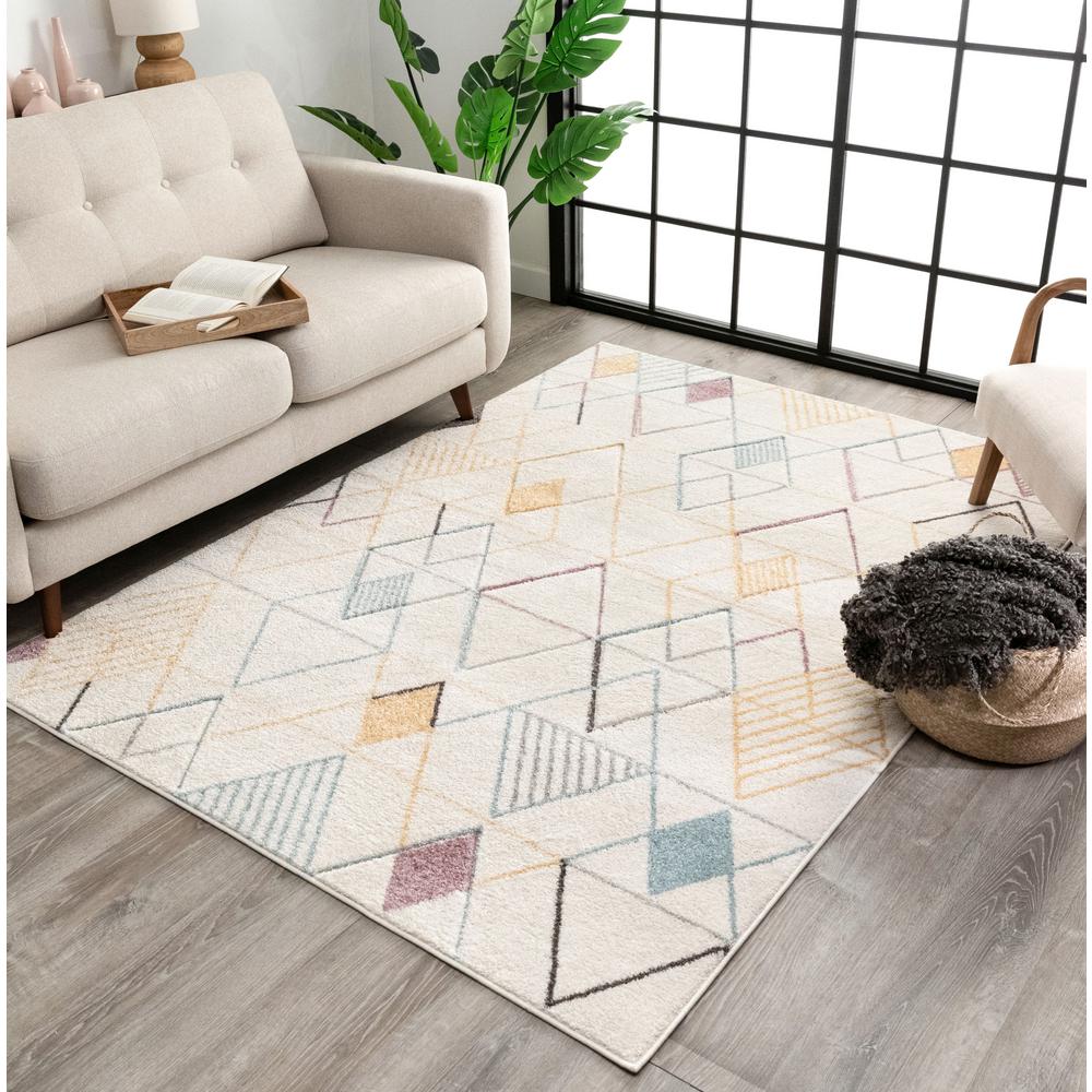 Well Woven Whoa Prism White Geometric Distressed Scandinavian 3d Textured 7 Ft 10 In X 9 Ft 10 In Area Rug Wh 42 7 The Home Depot